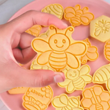  Cute Bee Cookie Cutters Set and Stamps Set