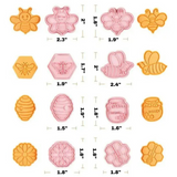  Cute Bee Cookie Cutters Set and Stamps Set