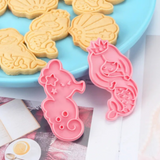 6pc Mermaid Cookie Cutter Set and Stamps Set