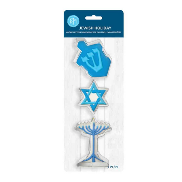 includes 3″ Dreidel, 2″ Six-point Star and 3.25″ Menorah