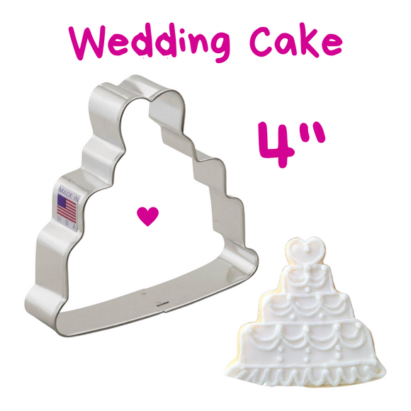 Wedding Cake with Heart Cookie Cutter