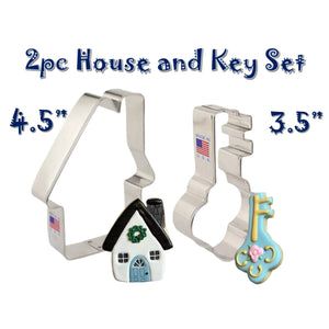 2pc House and Key Cookie Cutters, Home Sweet Home Set, Ann Clark