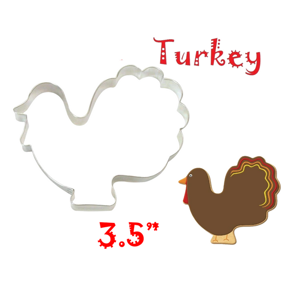 Turkey Cookie Cutter, 3.5 inches, Thanksgiving Shape, Foose