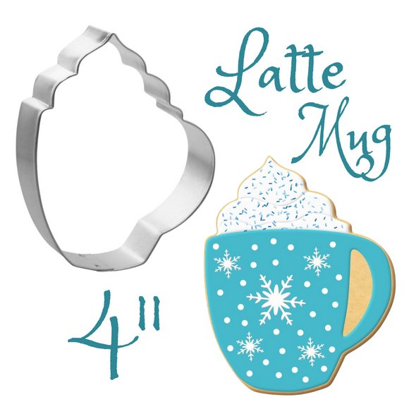 Latte Mug Cookie Cutter, 4 inches, Made in the USA