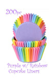 Pastel Rainbow Cupcake Paper Liners, Pack of 100 Standard Paper Cups for Muffins and Baking