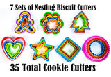 Huge Lot Nesting Christmas Cookie Cutter Set, Plastic Biscuit Cutters GiFT