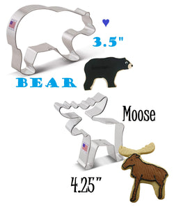 2pc Bear and Moose Wilderness Cookie Cutter Set, Ann Clark