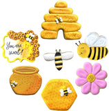 7pc Honey Bee Cookie Cutter Set, Cute Bee and Beehive by Ann Clark FREE SHiPPiNG