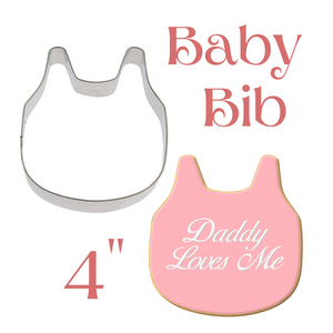 Baby Bib Cookie Cutter, 4", Made in the USA