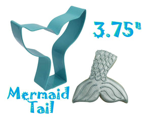 Blue Mermaid Tail Cookie Cutter, Color Coated Steel Cookie Cutter