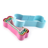 Set of 5 Nesting Dog Bone Cookie Cutters, Pastels Color Coated Steel