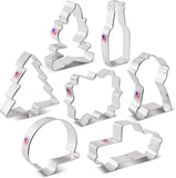 7pc Camping Cookie Cutter Set, Camper Campfire and Pickup Truck Shapes, Ann Clark