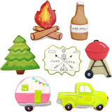 7pc Camping Cookie Cutter Set, Camper Campfire and Pickup Truck Shapes, Ann Clark