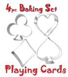 set of 4 cards suits cookie cutters includes club, spade, diamond, and heart