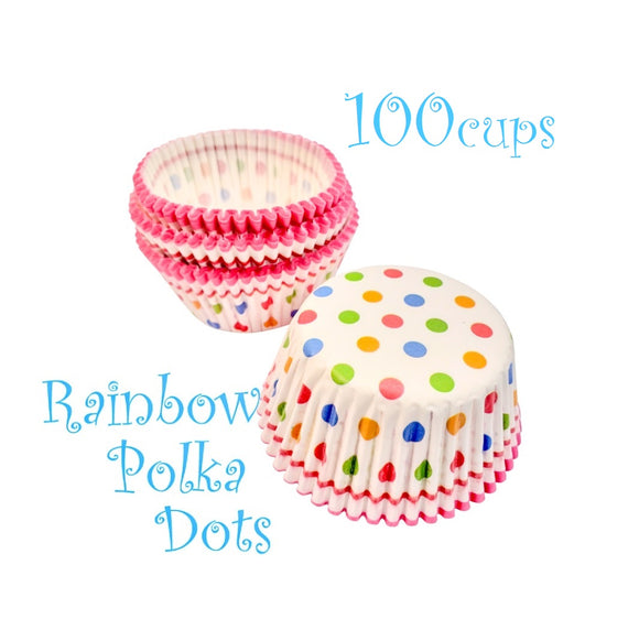 Colorful Polka Dots Cupcake Paper Liners, Standard Paper Cups for Muffins and Baking