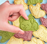 8pc Cute Corgi Dogs Cookie Cutter and Stamps Set