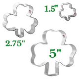 3pc Shamrock Nested Cookie Cutter Set sizes