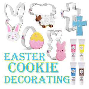 9pc Easter Cookie Decorating Kit, Cookie Cutters and Food Coloring, FREE SHiPPiNG Ann Clark