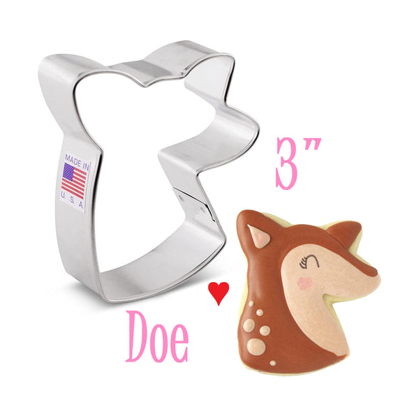 Cute Deer Doe Face Cookie Cutter, Animal Shapes, Ann Clark