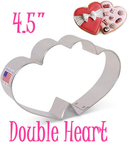 Double Heart Cookie Cutter, Valentine's Day Cookies for Love and Weddings, Ann Clark