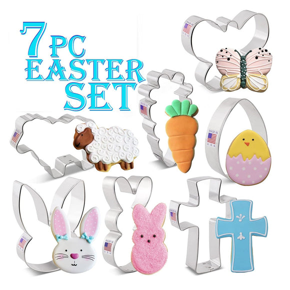 7pc Easter cookie cutter set by ann clark