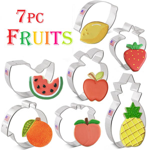 7pc Fruit Cookie Cutter Set, Apple Pineapple Watermelon Peach Orange Lemon Strawberry FREE SHiPPiNG