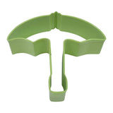 Spring Green Umbrella Cookie Cutter, 3" Green Color Coated Steel Cutter