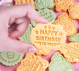 8pc Happy Birthday Cookie Cutter and Stamps Set