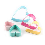 Set of 5 Nesting Pastel Heart Shape Cookie Cutters, Color Coated Steel