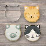 4" Purrfect Cat Face Cookie Cutter, Kids Baking Decorating, Ann Clark