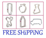 6pc Back To School Cookie Cutters, Teacher Gift, FREE SHiPPiNG, Ann Clark