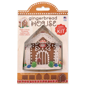 2pc Gingerbread House Kit Cookie Cutter Set, Christmas Ann Clark with Recipe Card