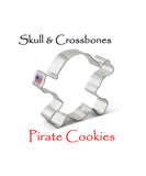 Skull and crossbones shaped pirate cookie cutter 