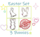 3 easter bunny cookie cutter