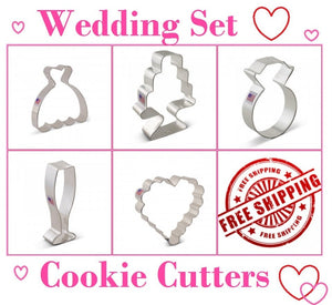 wedding and engagement cookie cutter set