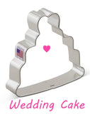 wedding cake cookie cutter with heart on top