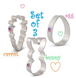 3 piece easter cookie cutter set