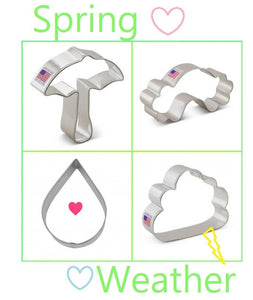 spring showers weather cookie cutter set