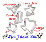 5 piece texas cookie cutter set