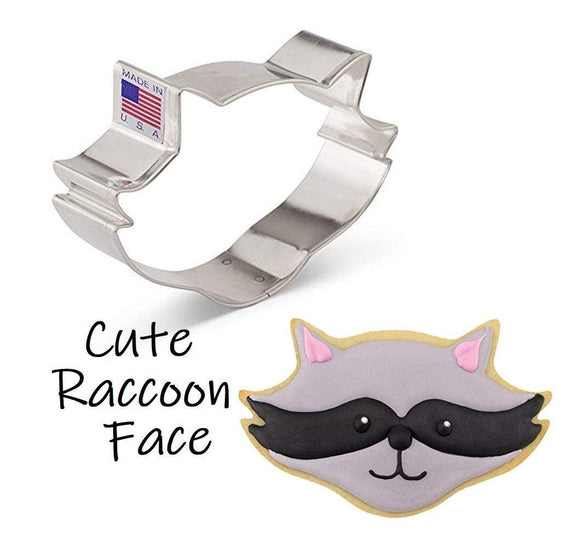 cute raccoon face cookie cutter