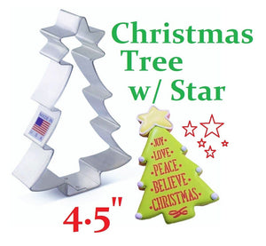 christmas tree with star cookie cutter