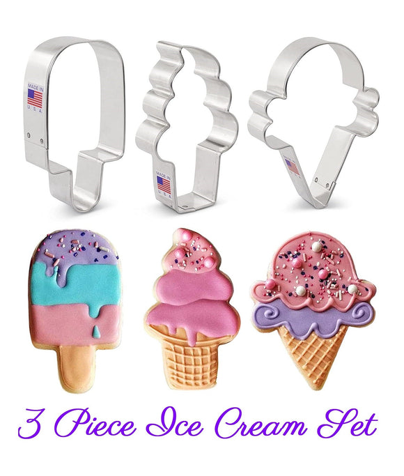 ice cream cookie cutters 3 piece set