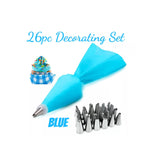 Blue Piping Bag Cake Decorating Set, Pro Cake Decorator Tools