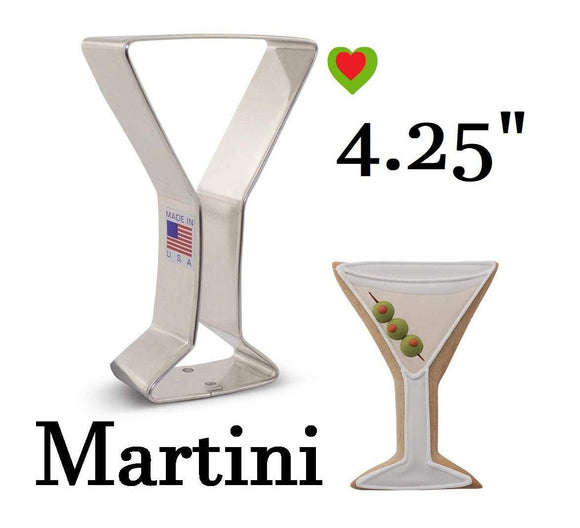 martini drink cookie cutter by Ann Clark