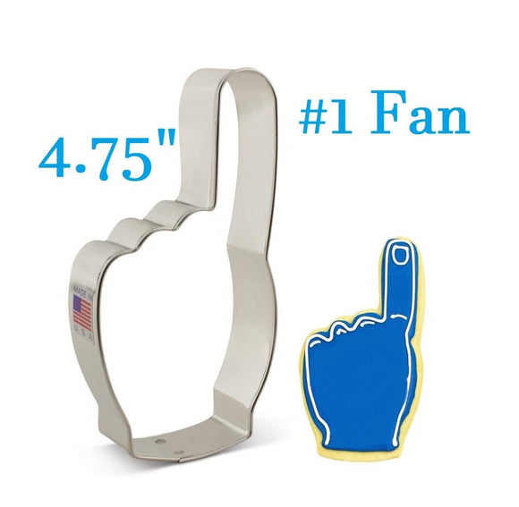 Number One Fan Cookie Cutter, Sports Baseball and Football Shape