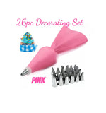 Pink Piping Bag Cake Decorating Set, Pro Cake Decorator Tools