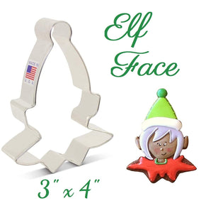 cute elf face cookie cutter for Christmas