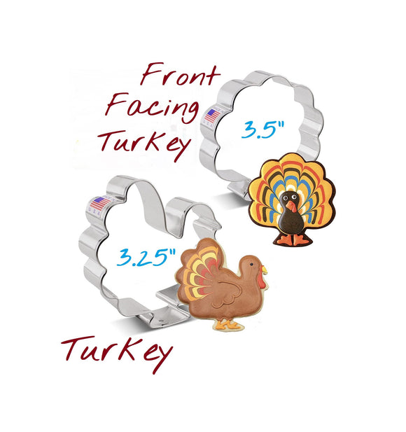 turkey 2 piece cookie cutter set