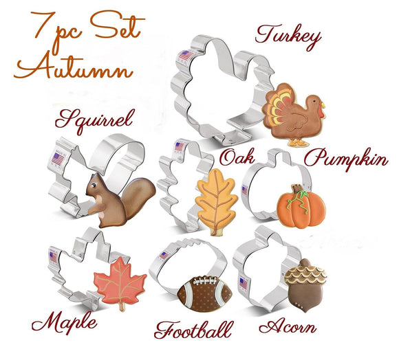 7 piece autumn cookie cutter set