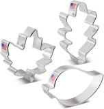 3pc Leaf Cookie Cutter Set, Maple Teardrop and Oak Leaves, Ann Clark Autumn Baking